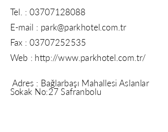 Park Hotel &suite iletiim bilgileri